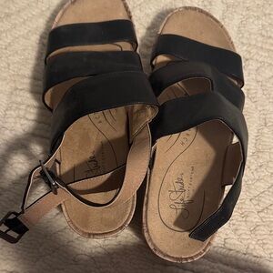 Life Stride Black Multi-Strap Slingback Sandals